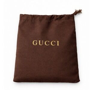 Gucci Brown Drawstring Dust Bag Logo Storage Pouch Small Accessory